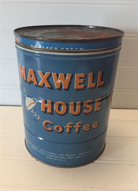 Vintage Maxwell House Steel Coffee Can 